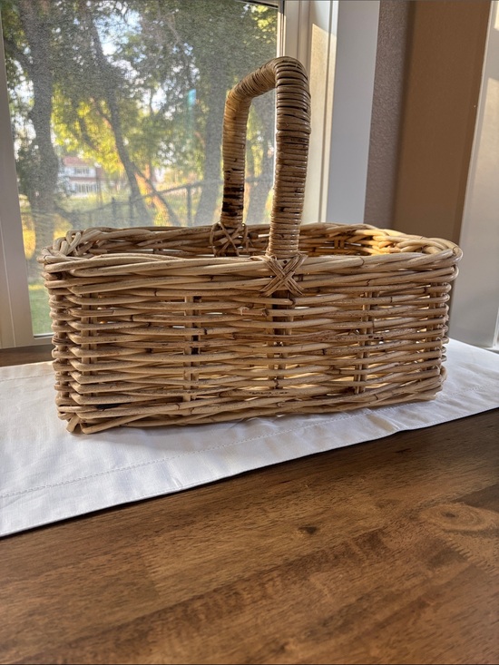Other - Handwoven Natural Rattan Basket with Handle